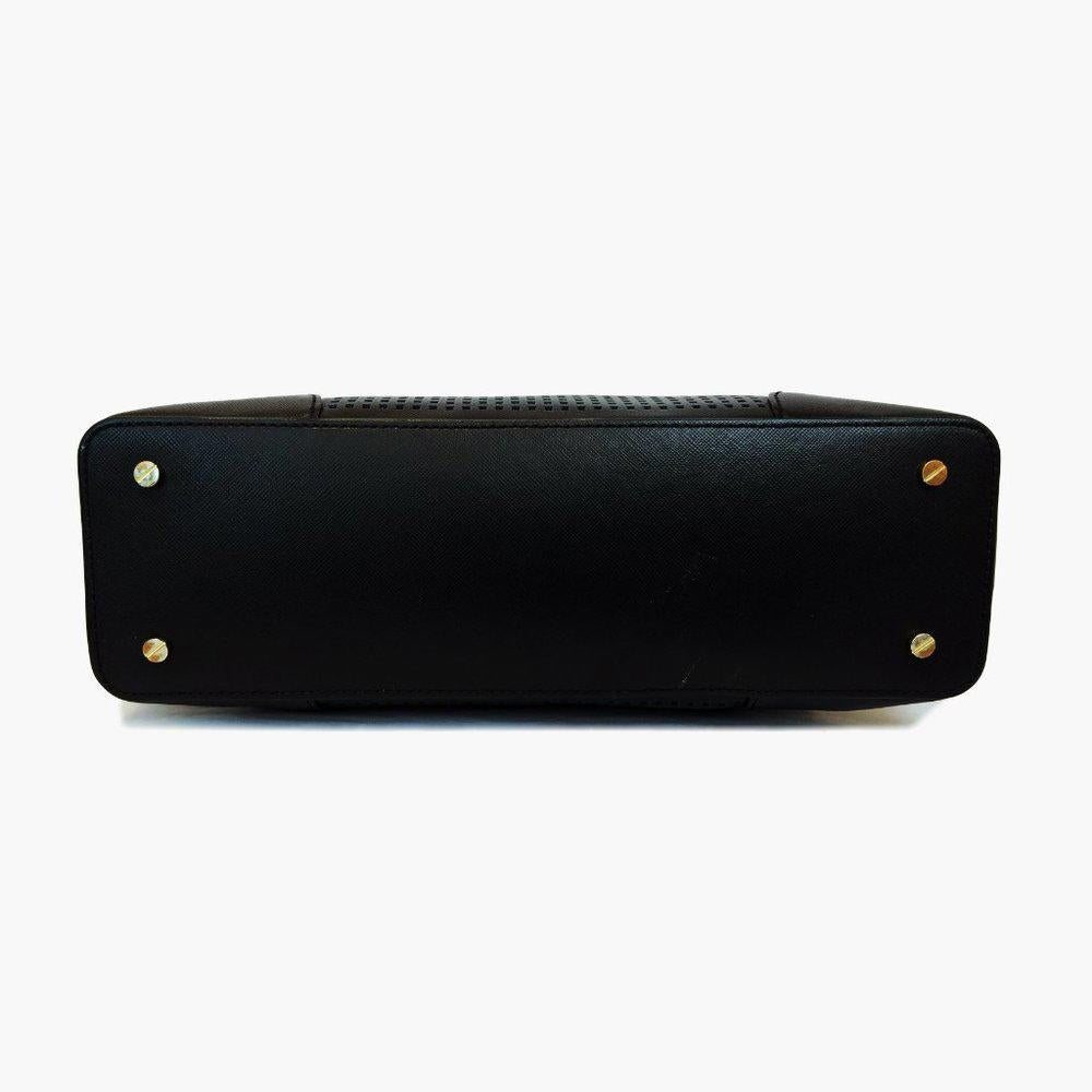 Tory Burch Robinson Perforated Black Dome Satchel