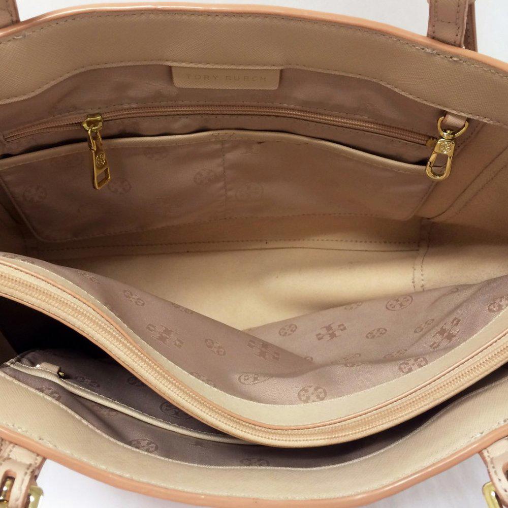 Tory Burch York Oak Small Buckle Tote
