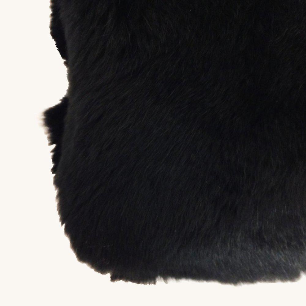 Tory Burch Peyson Muffler Black Fur Wristlet