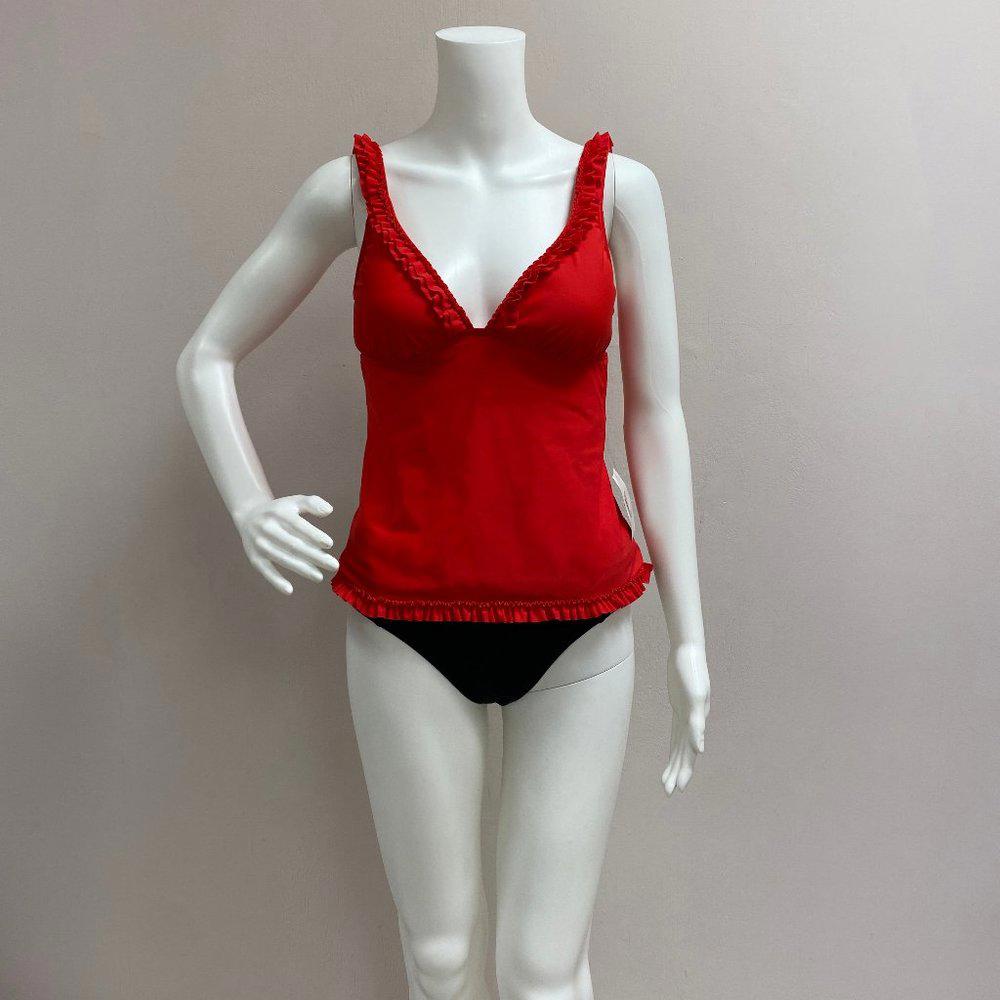 ABS by Allen Schwartz Red Tankini Swim Top