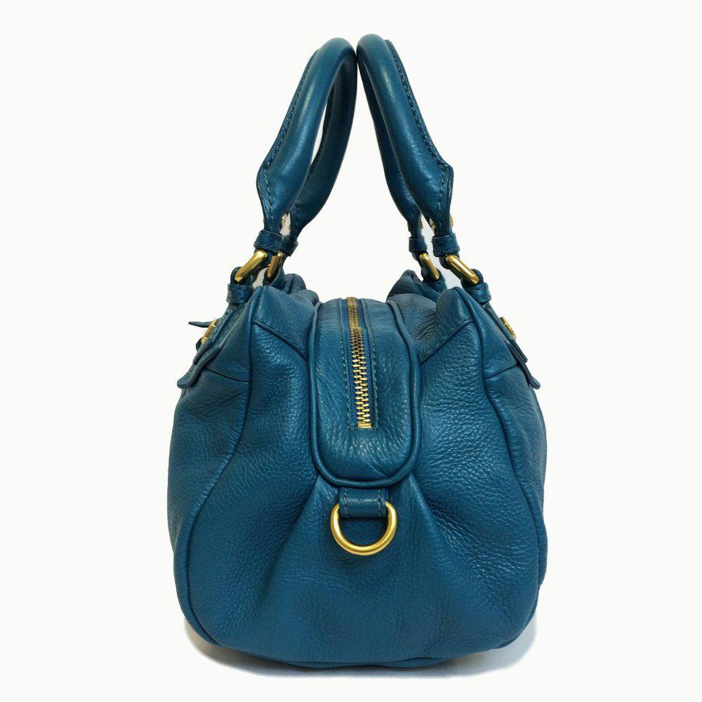 Marc by Marc Jacobs Classic Q Groovee Satchel Blue Leather Handbag