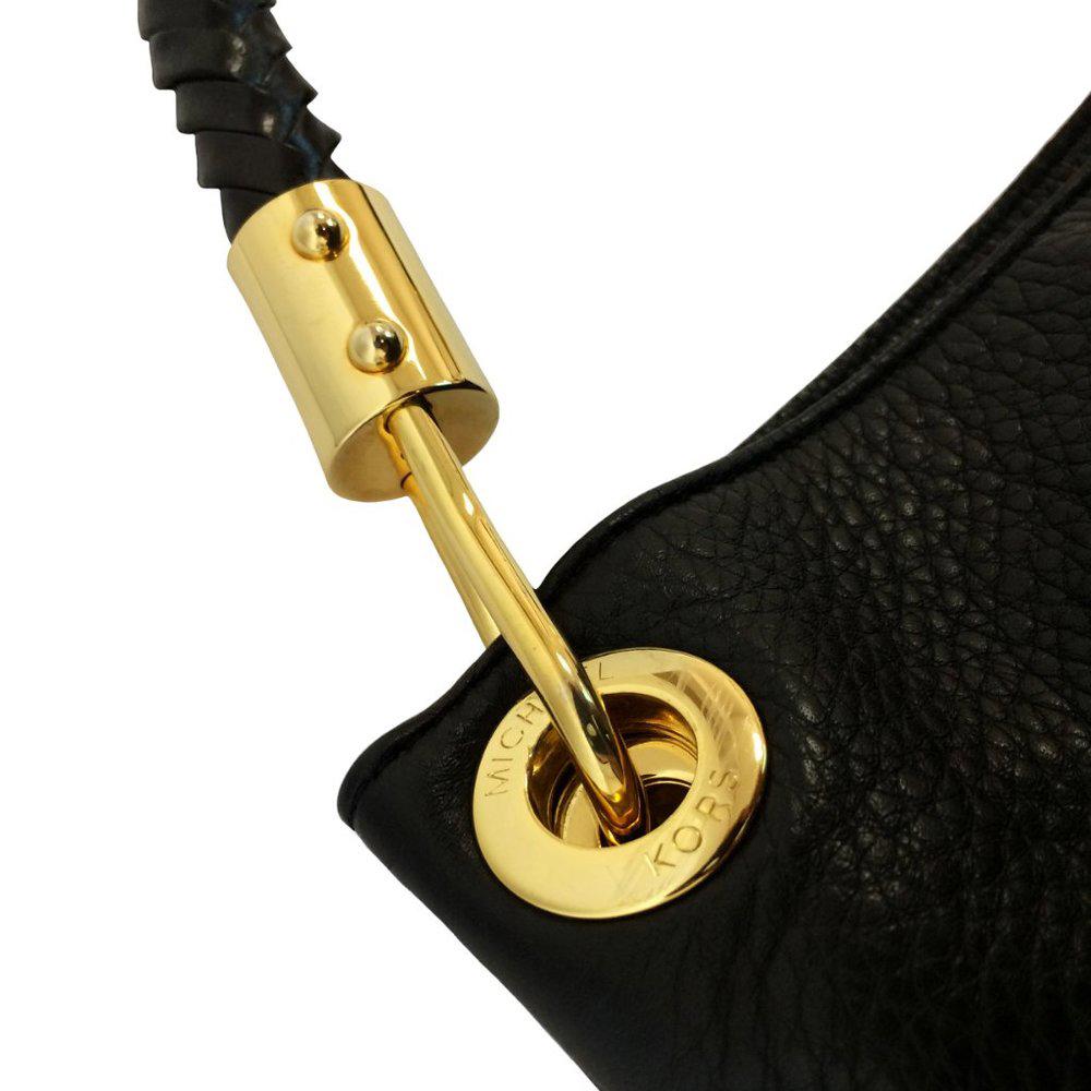 Michael Kors Scorpios Black Leather Shoulder Bag