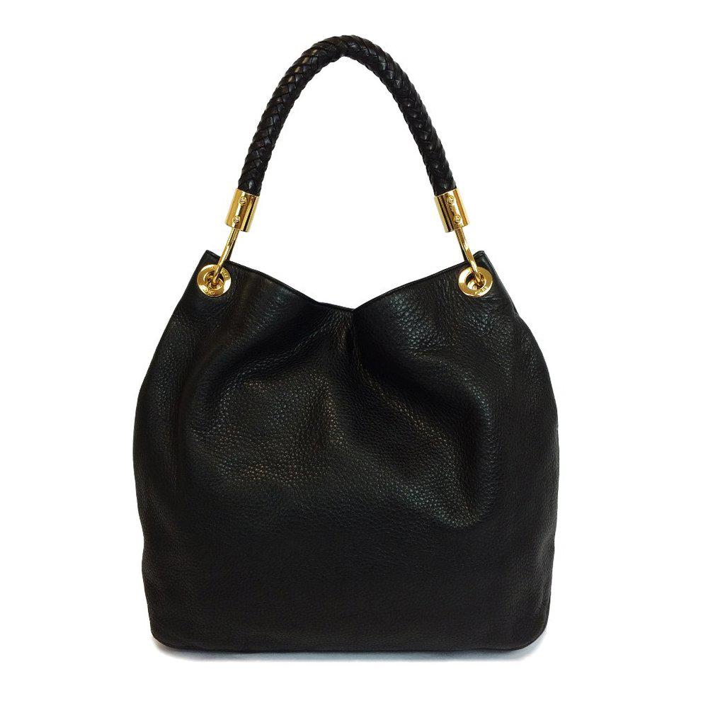 Michael Kors Scorpios Black Leather Shoulder Bag
