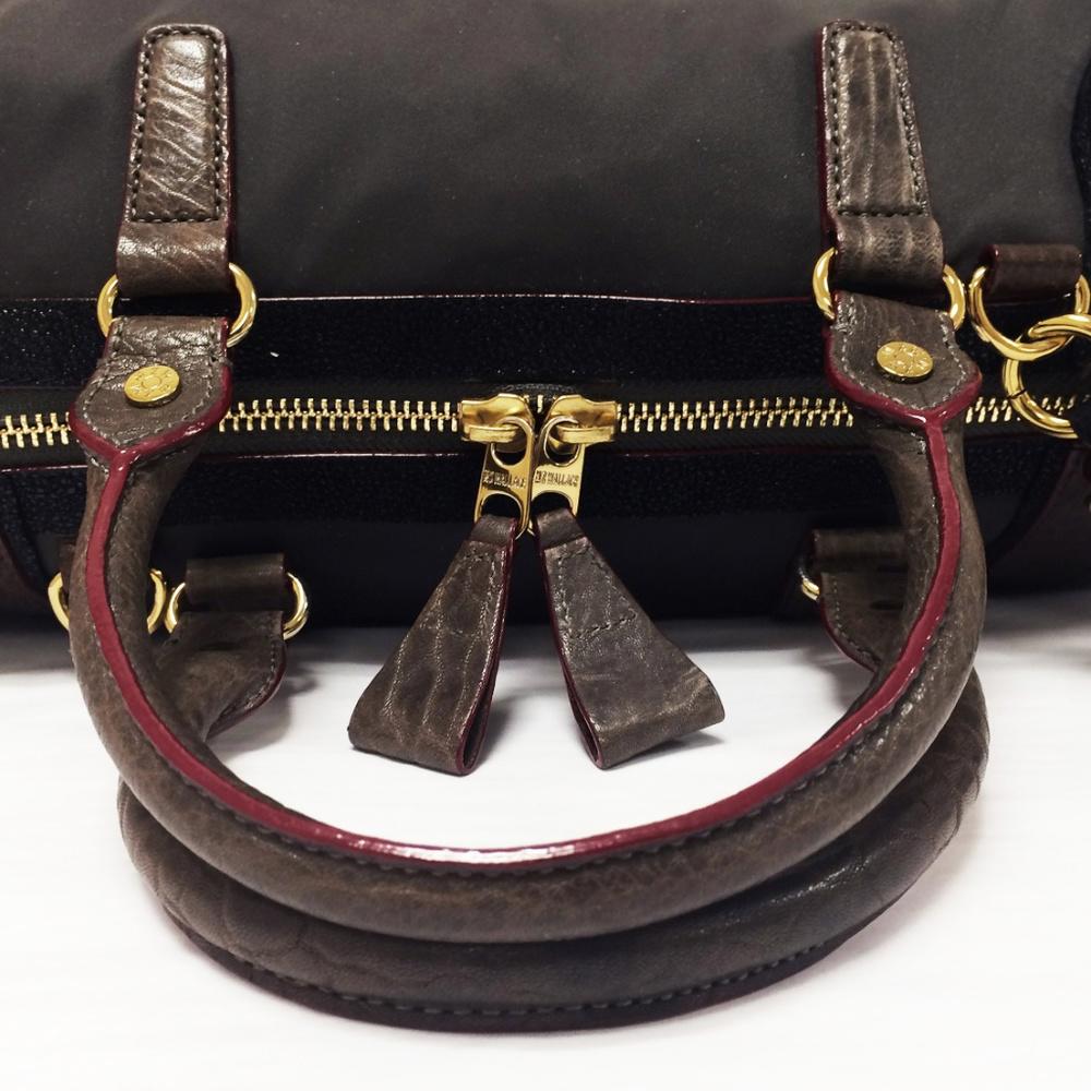 MZ Wallace Jesse Bedford Brown Nylon Satchel