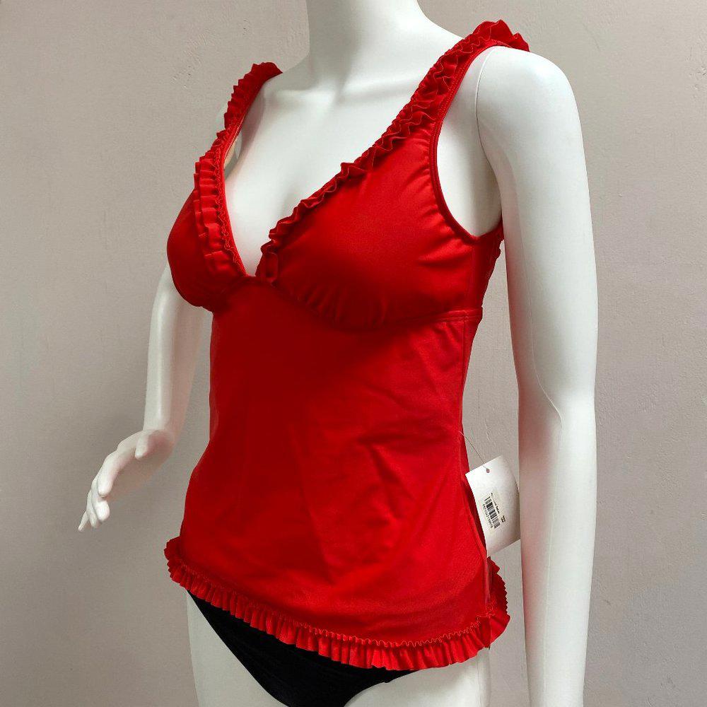 ABS by Allen Schwartz Red Tankini Swim Top