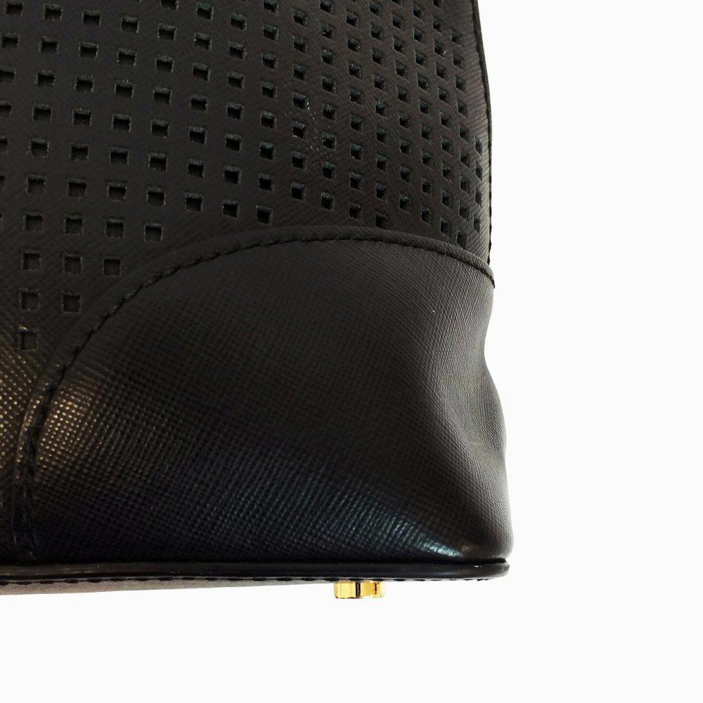 Tory Burch Robinson Perforated Black Dome Satchel