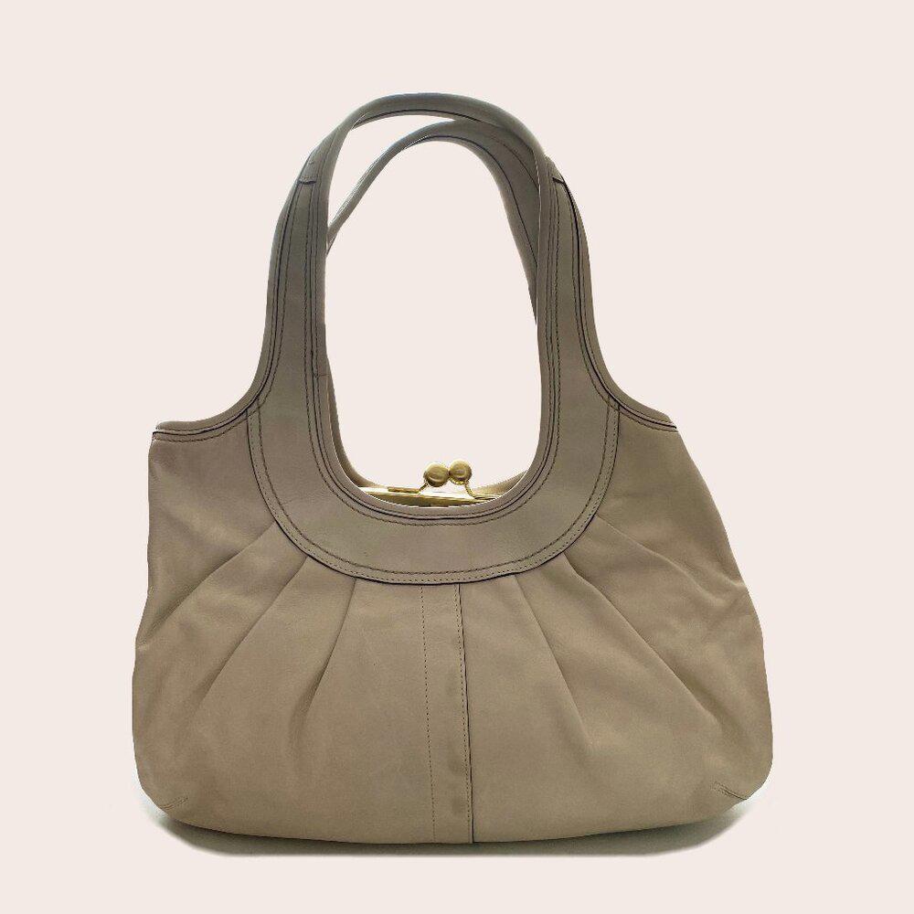 COACH 12248 Ergo Pleated Leather Ecru Ivory Shoulder Bag