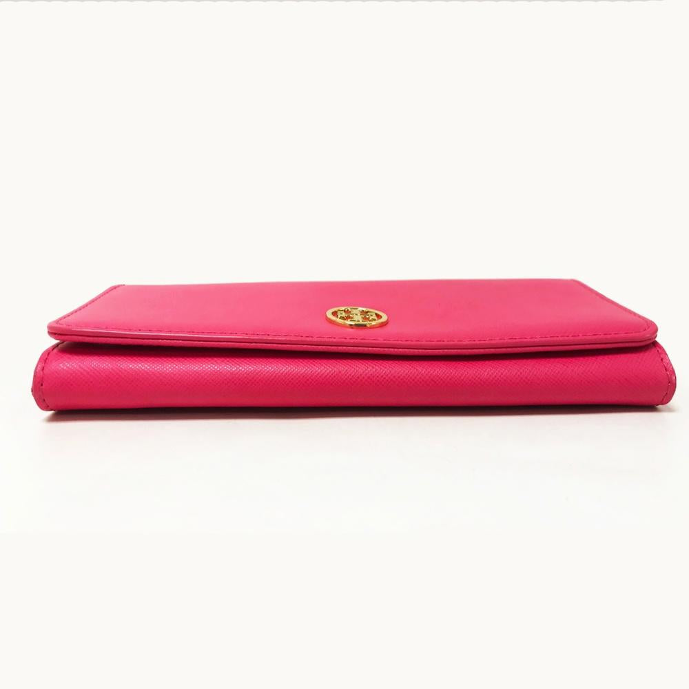 Tory Burch Robinson Pink Saffiano Leather Wallet