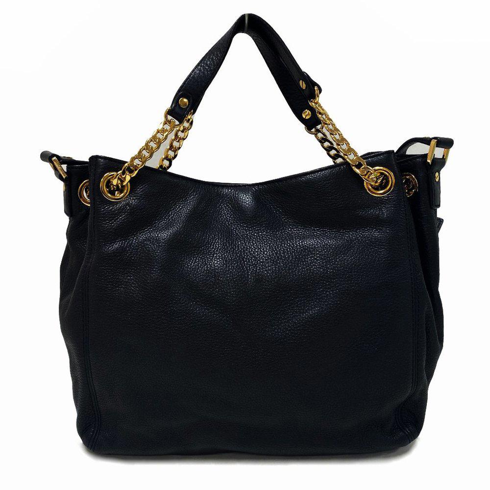 MICHAEL by Michael kors Jet Set Black Leather Chain Bag