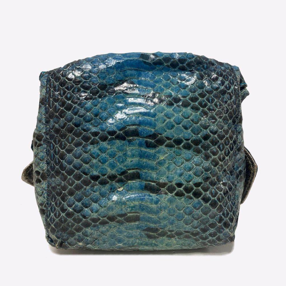 Carlos Falchi Blue Fatto Amano Butterfly Crossbody