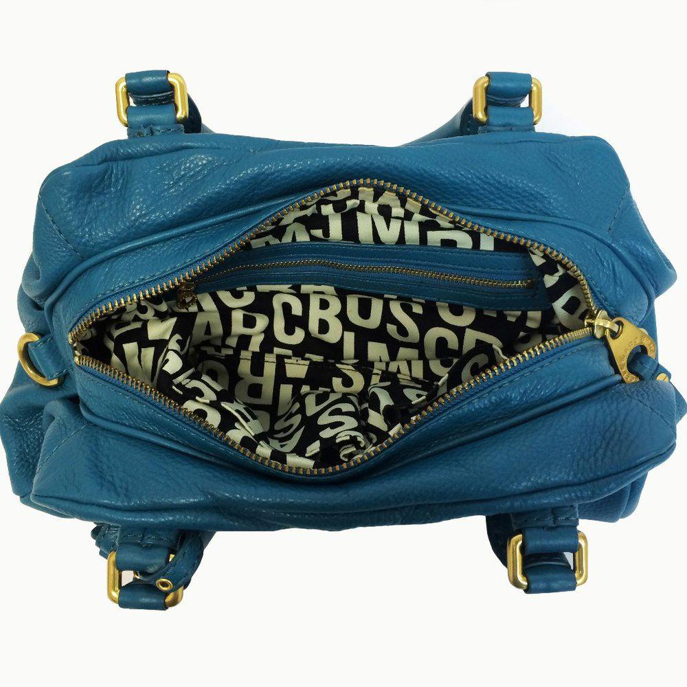 Marc by Marc Jacobs Classic Q Groovee Satchel Blue Leather Handbag