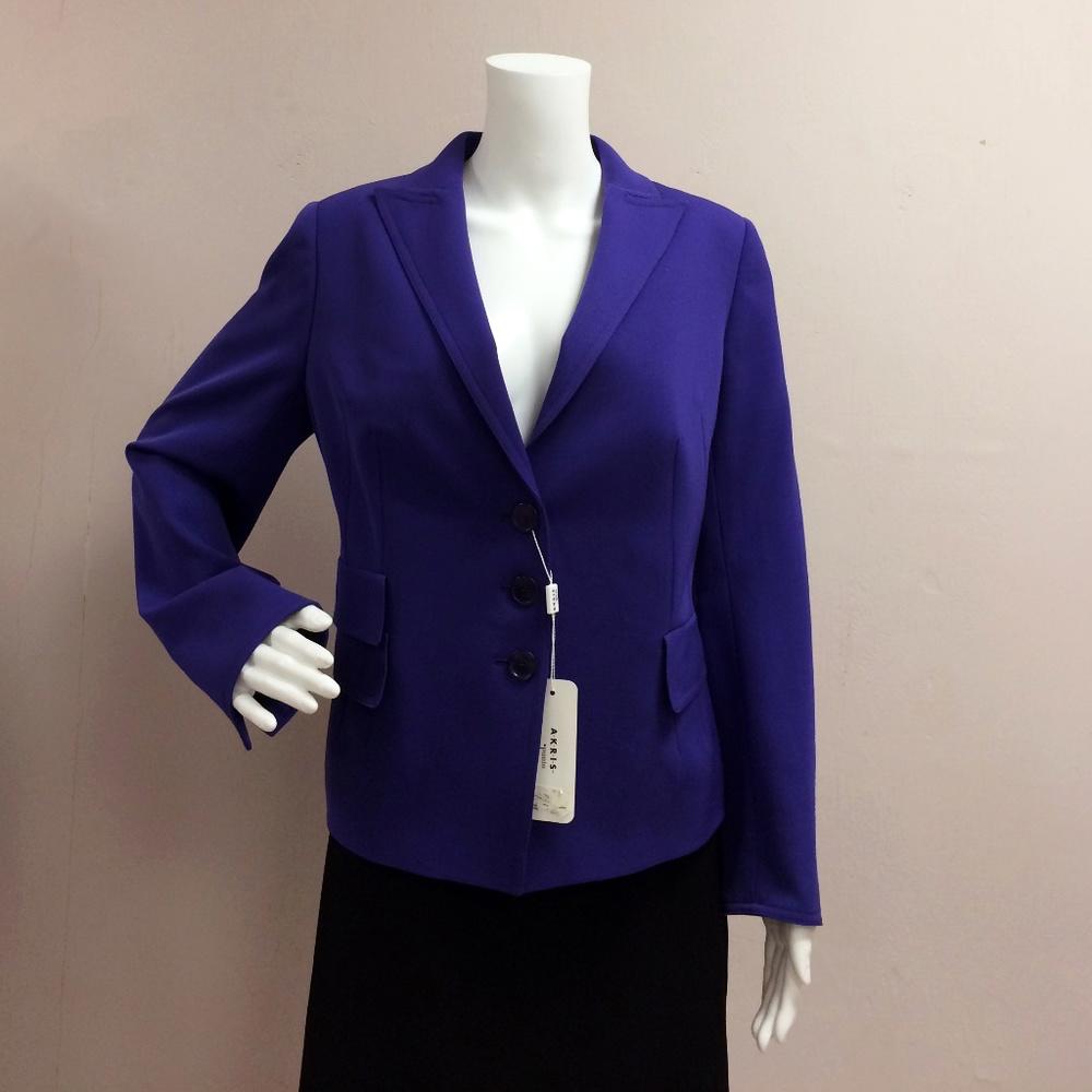 Akris Punto Lavender Wool Button Jacket