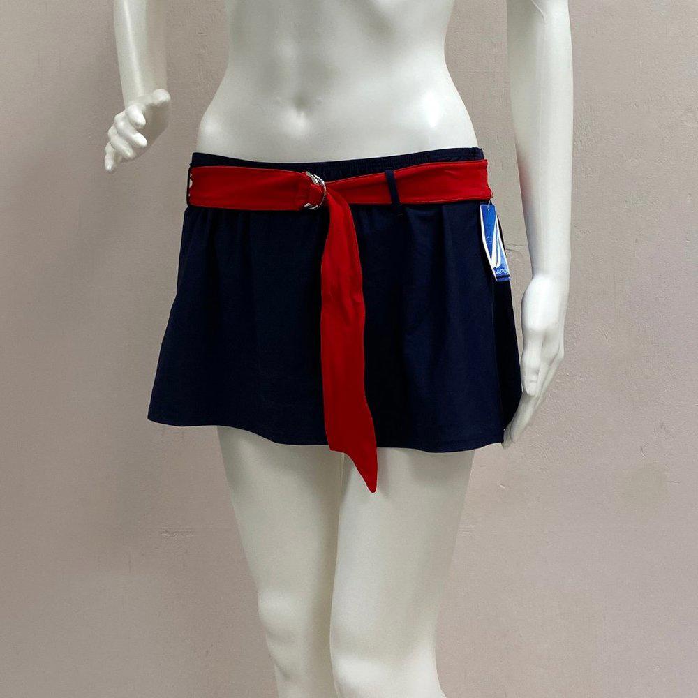 Nautica Navy & Red Swim Skort