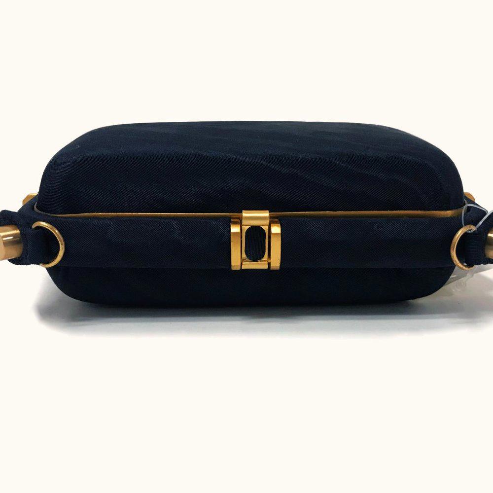 DVF Coryn Moire Navy Blue Nylon Clutch