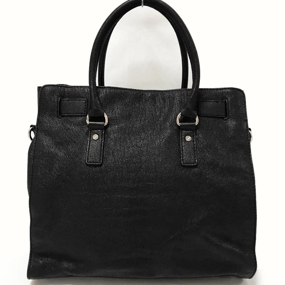 Michael Kors Hamilton Black Leather Satchel