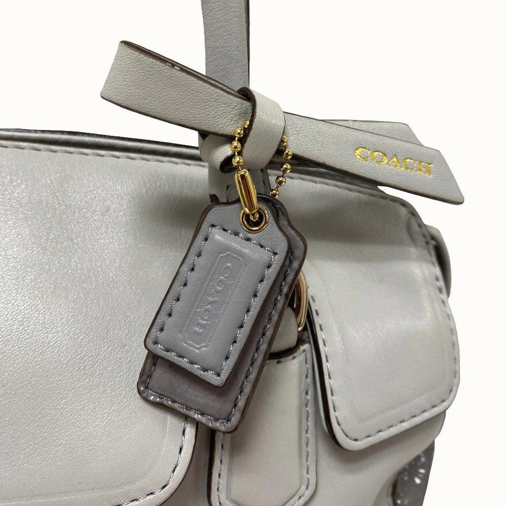 COACH 25073 Poppy Colorblock Grey Satchel