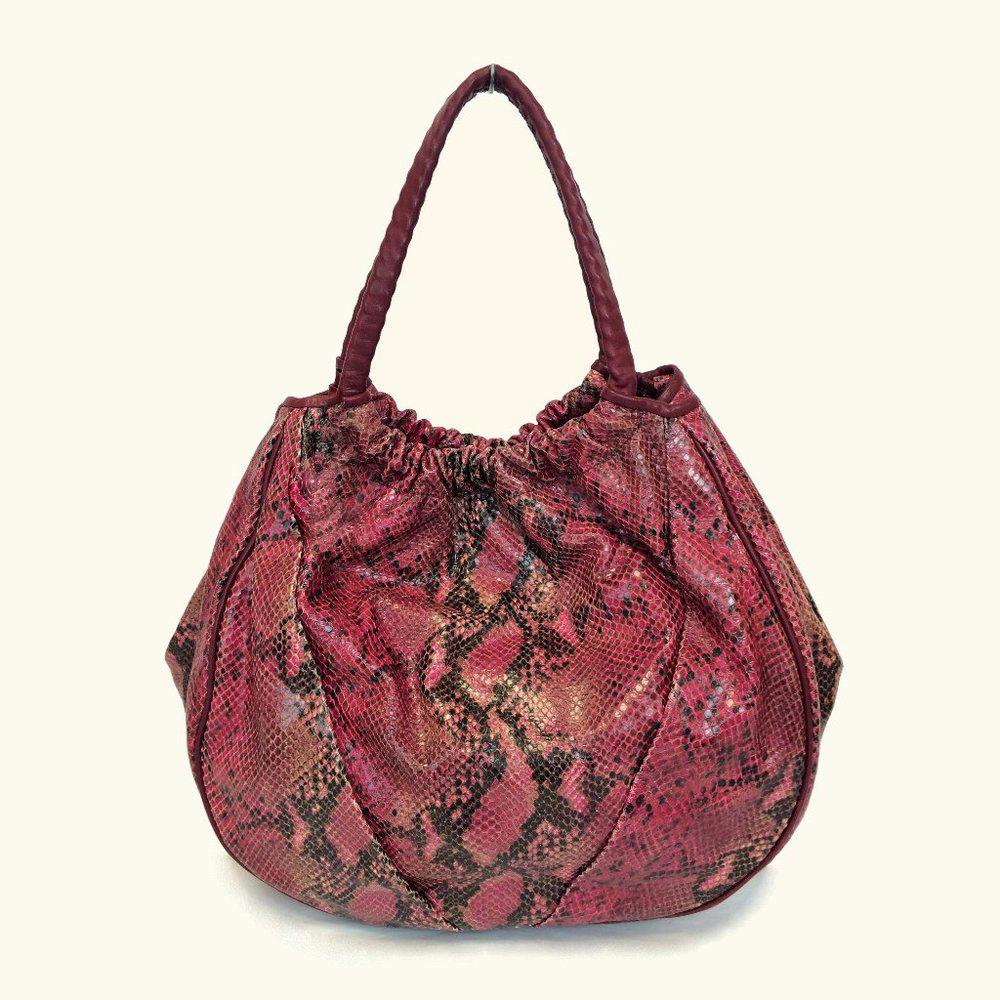 Elie Tahari Emmy Snake Embossed Hobo