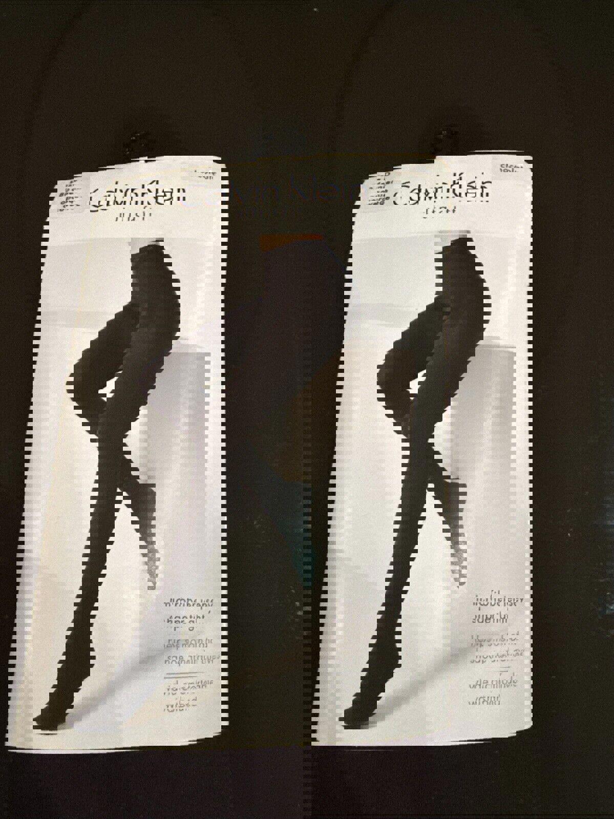 Calvin Klein Ultra Fit Microfiber Jersey Shaper Tights Size D Chocolate Opaque