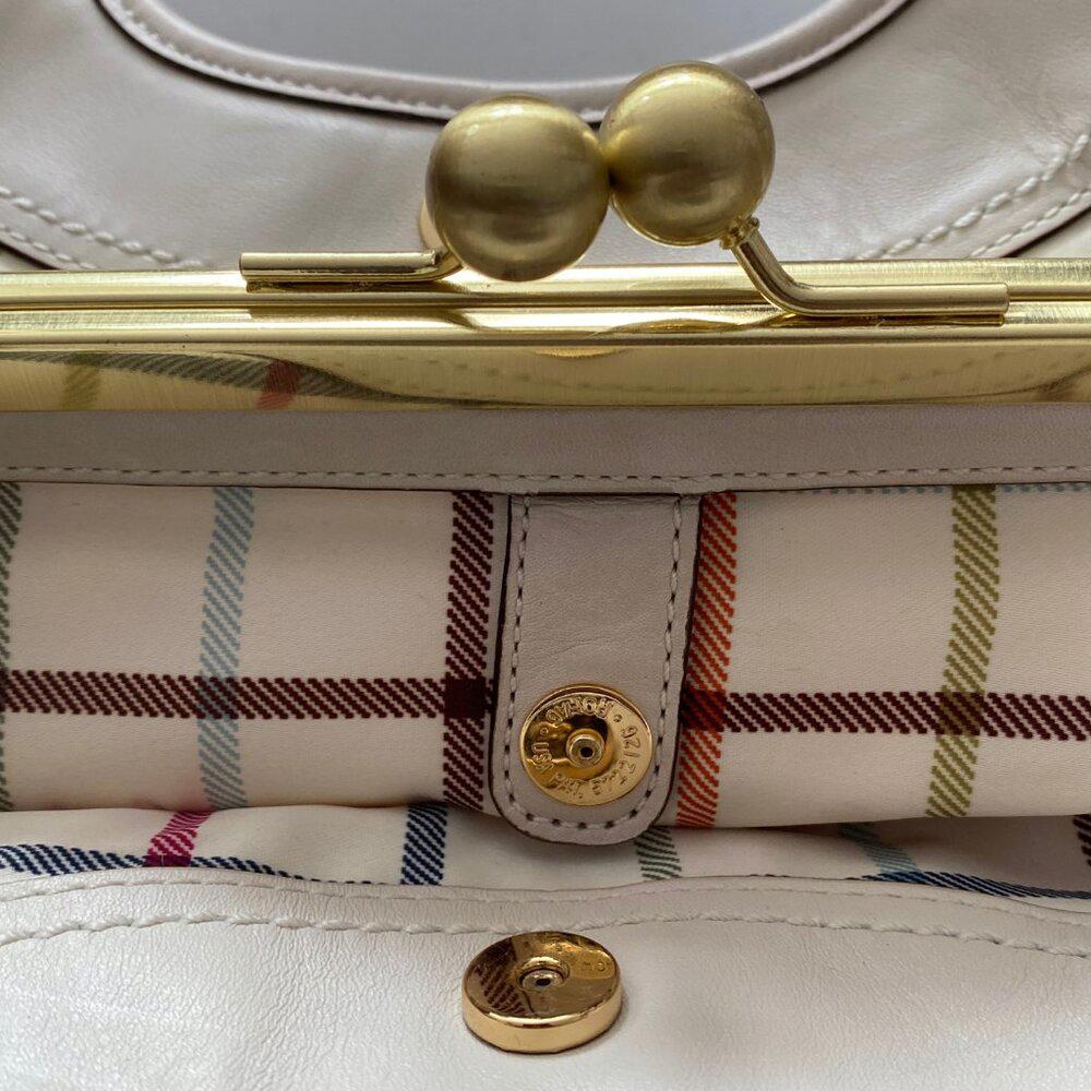 COACH 12248 Ergo Pleated Leather Ecru Ivory Shoulder Bag