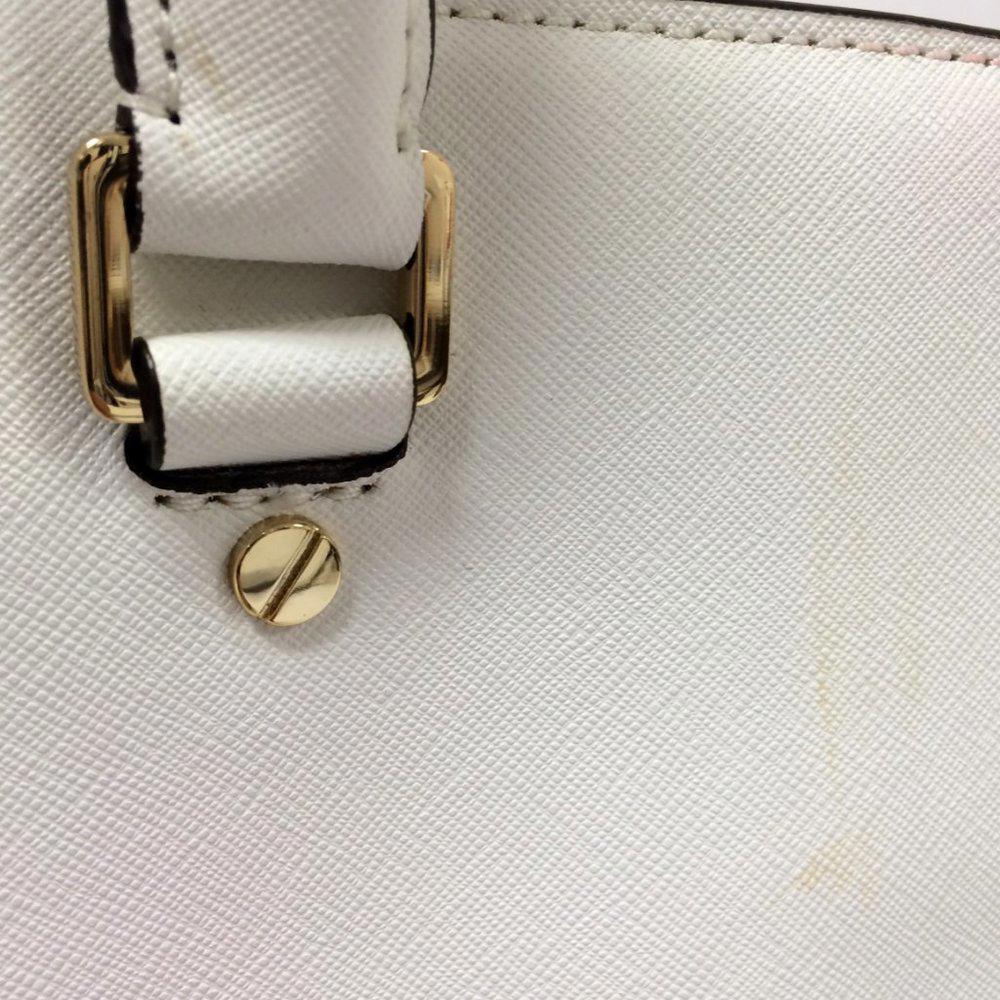 Michael by Michael kors Selma Optic White Leather Satchel