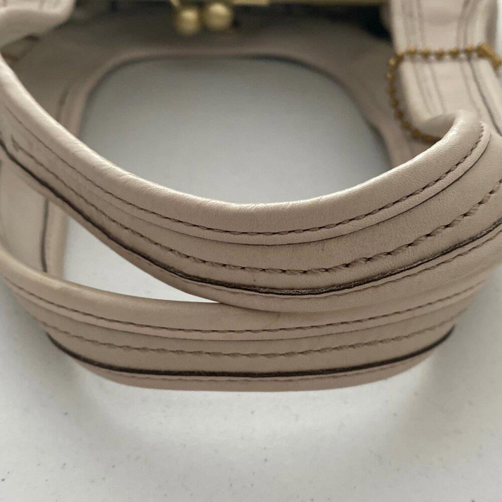COACH 12248 Ergo Pleated Leather Ecru Ivory Shoulder Bag