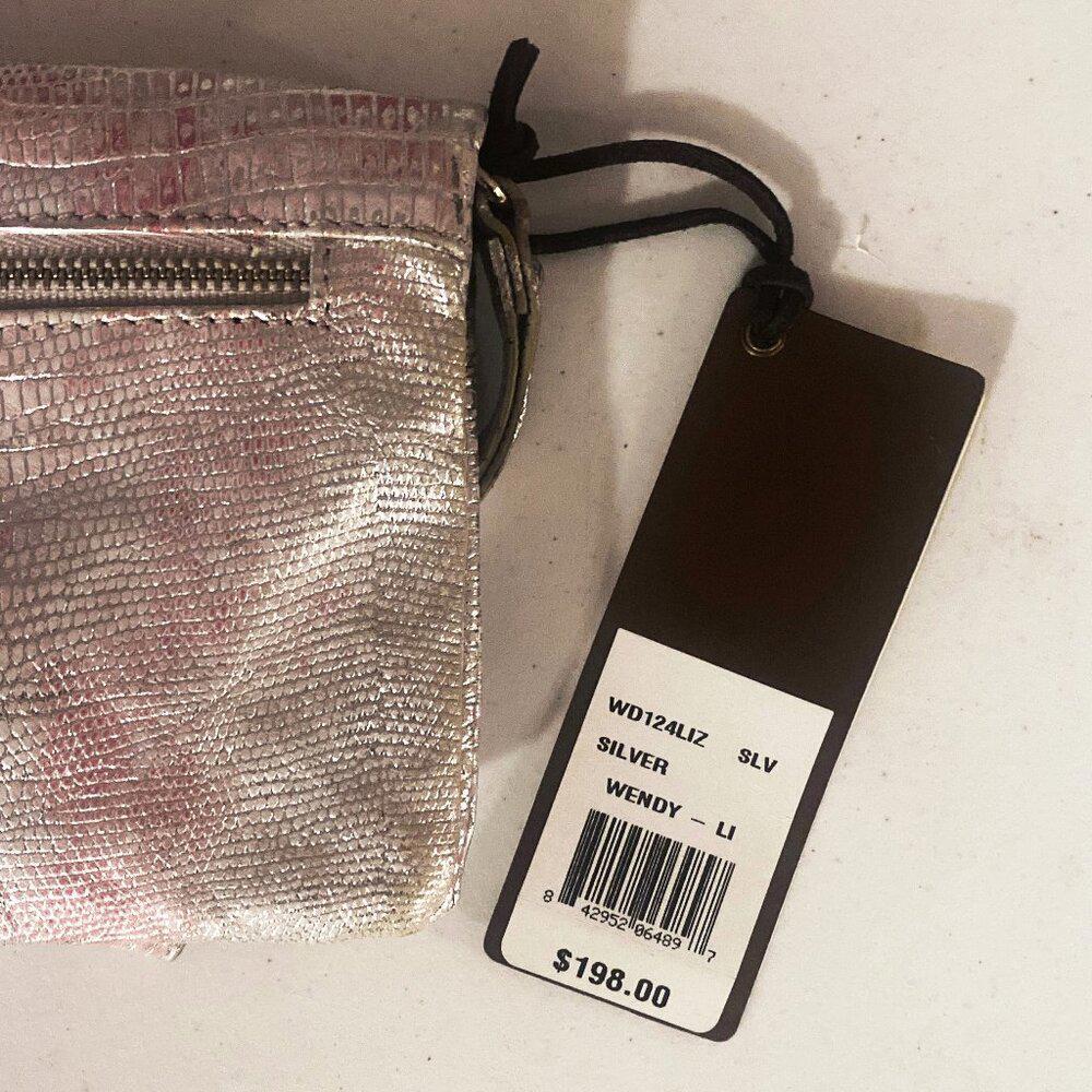 Junior Drake Wendy Embossed Silver Clutch Bag