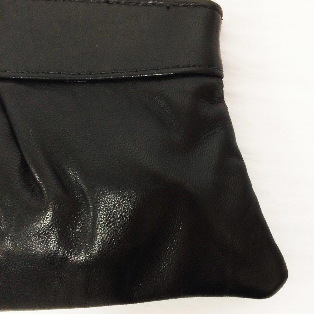 Lauren Merkin Eve Black Leather Clutch Bag