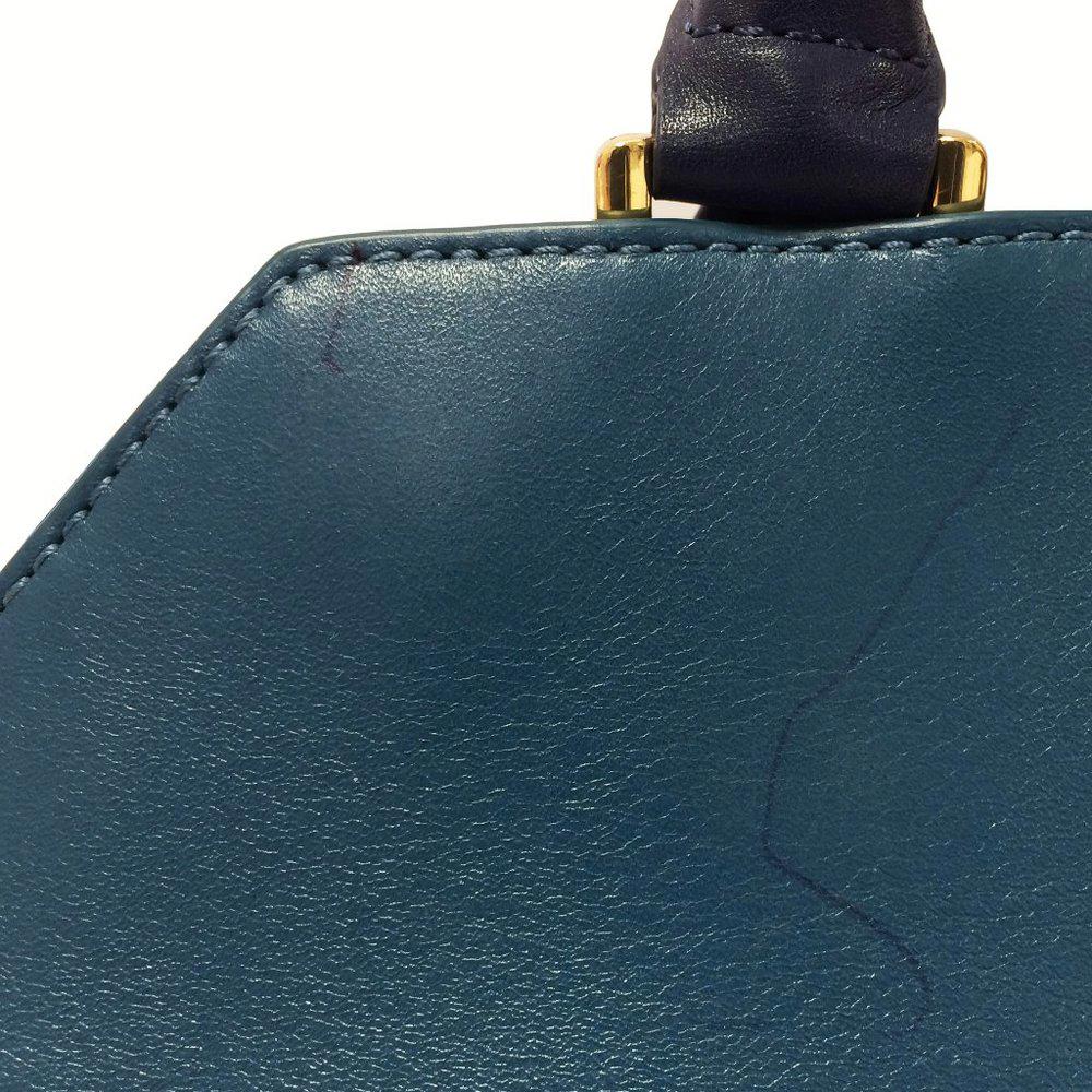 Tory Burch Penelope Teal Leather Satchel Bag