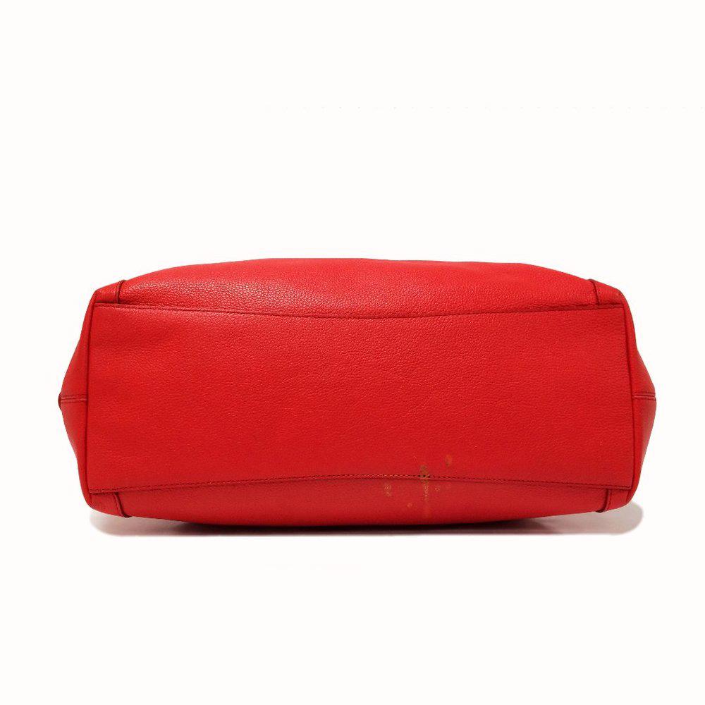 COACH 33547 Edie Pebbled Leather Coral Bag