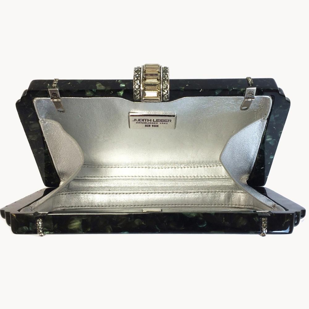 Judith Leiber Alia Emerald Resin Clutch