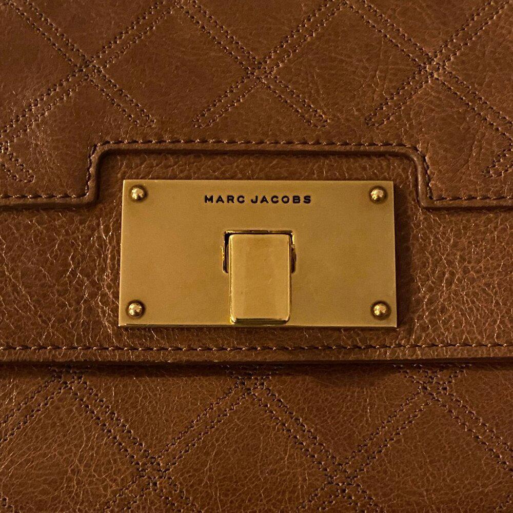 Marc Jacobs Quilted Brown Envelope Clutch Bag