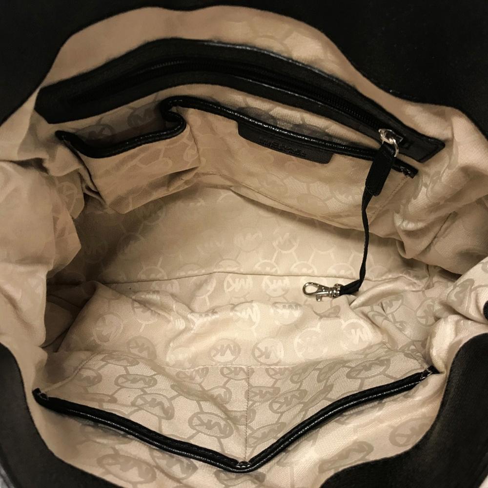 Michael Kors Hamilton Black Leather Satchel