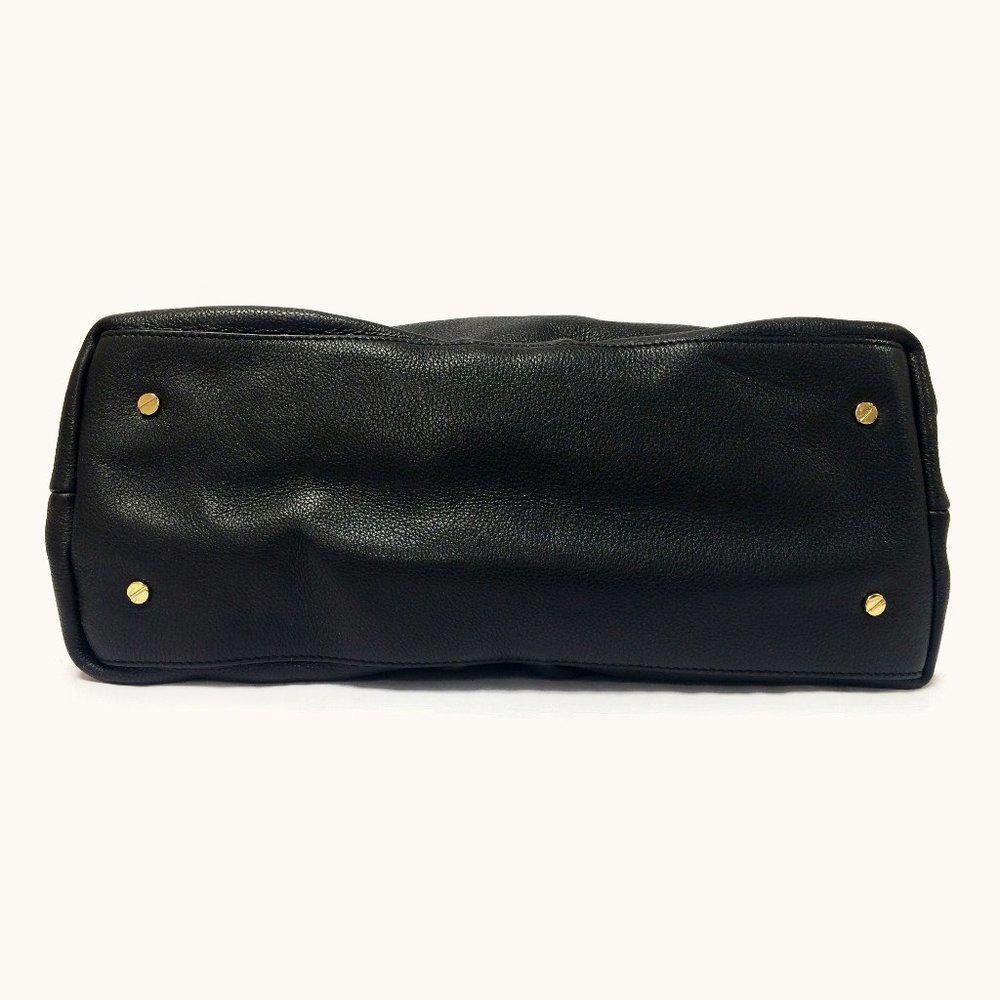 Tory Burch Stacked Double -T Black Leather Bag