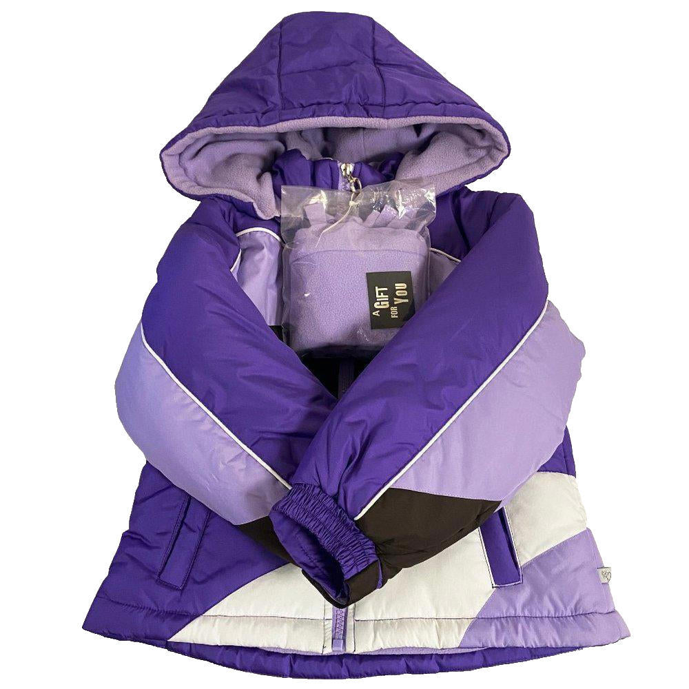 Rothschild Purple Coat Puffer Jacket Kids Size 5/6 M with Hat