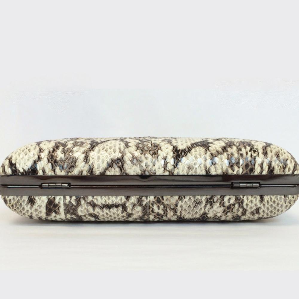 DVF Tonda Miniaudiere Snakeskin Embossed Clutch