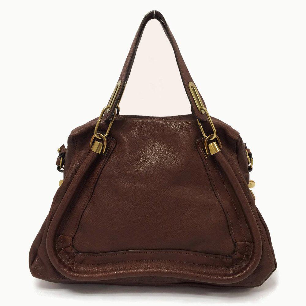 Chloe` Paraty Brown Leather Shopper Bag