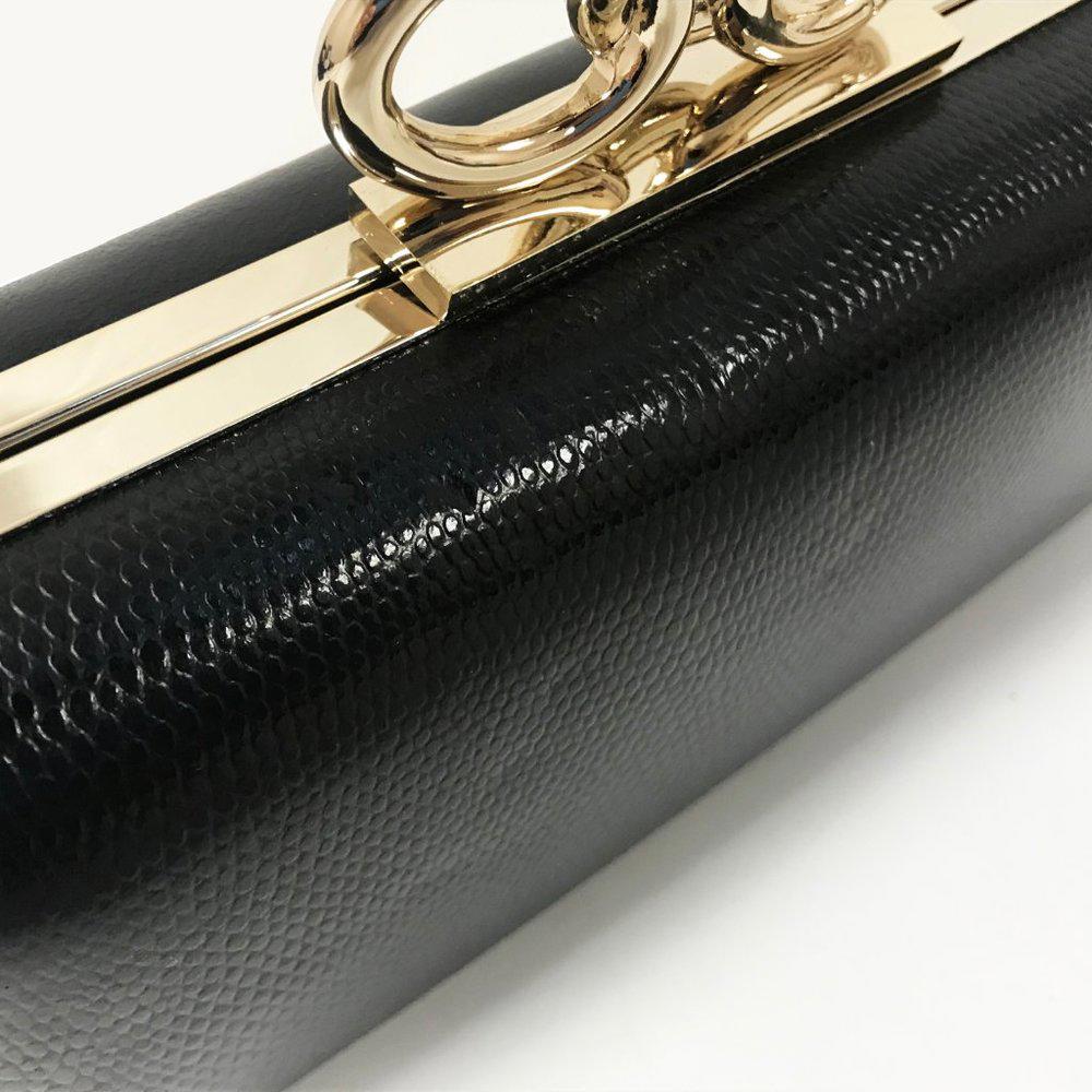 DVF Sutra Embossed Black Clutch