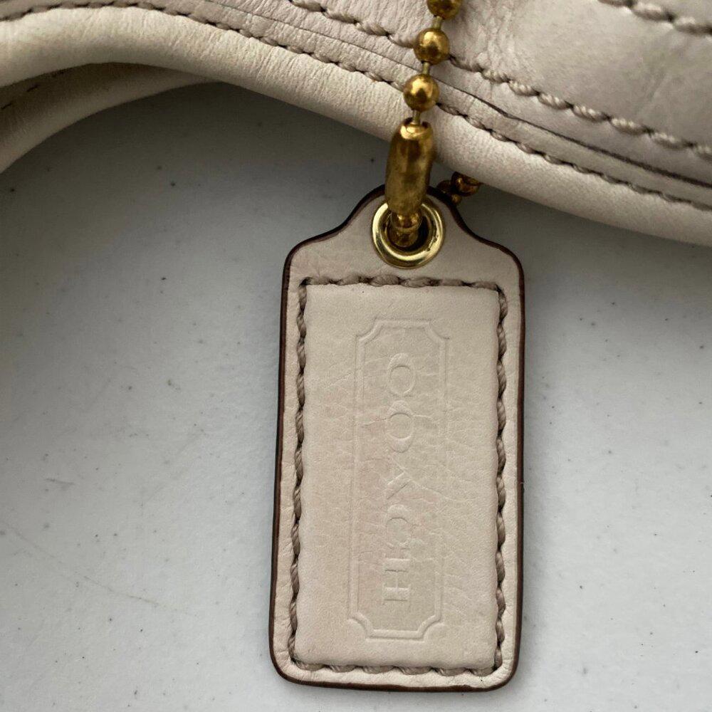 COACH 12248 Ergo Pleated Leather Ecru Ivory Shoulder Bag