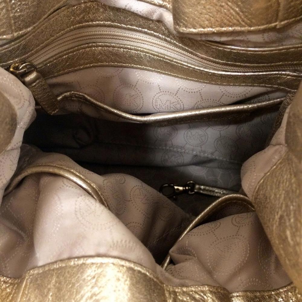 Michael Michael Kors Gold Leather Shoulder Bag