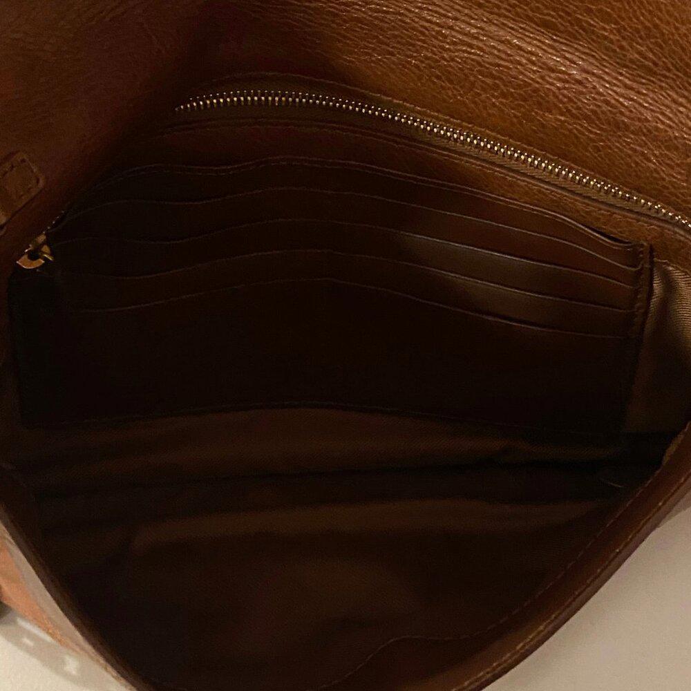 Marc Jacobs Quilted Brown Envelope Clutch Bag