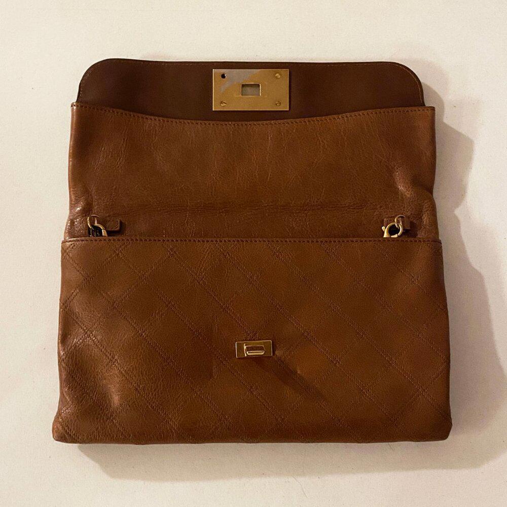 Marc Jacobs Quilted Brown Envelope Clutch Bag