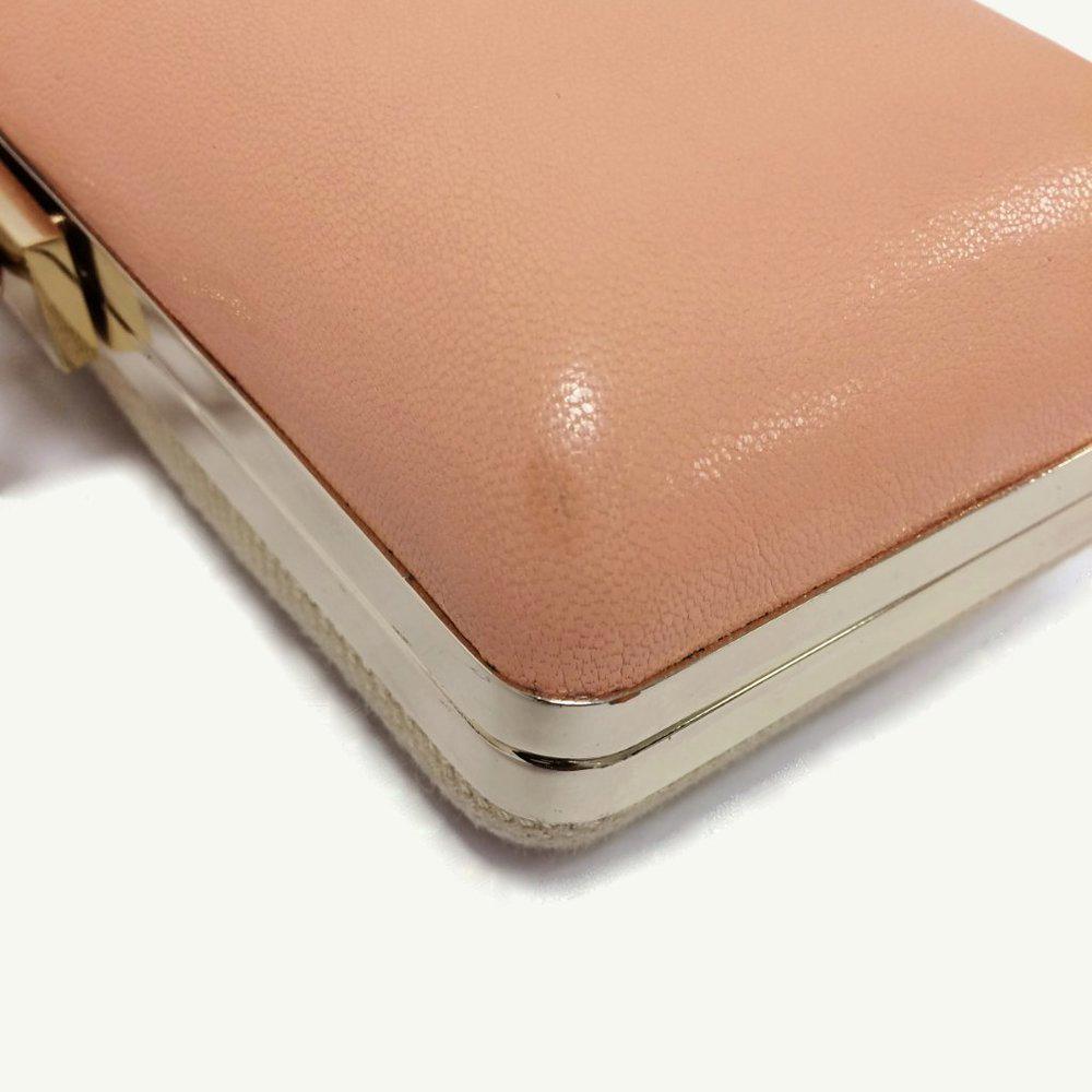 DVF Sutra Gold Metallic Miniaudiere Canvas Clutch