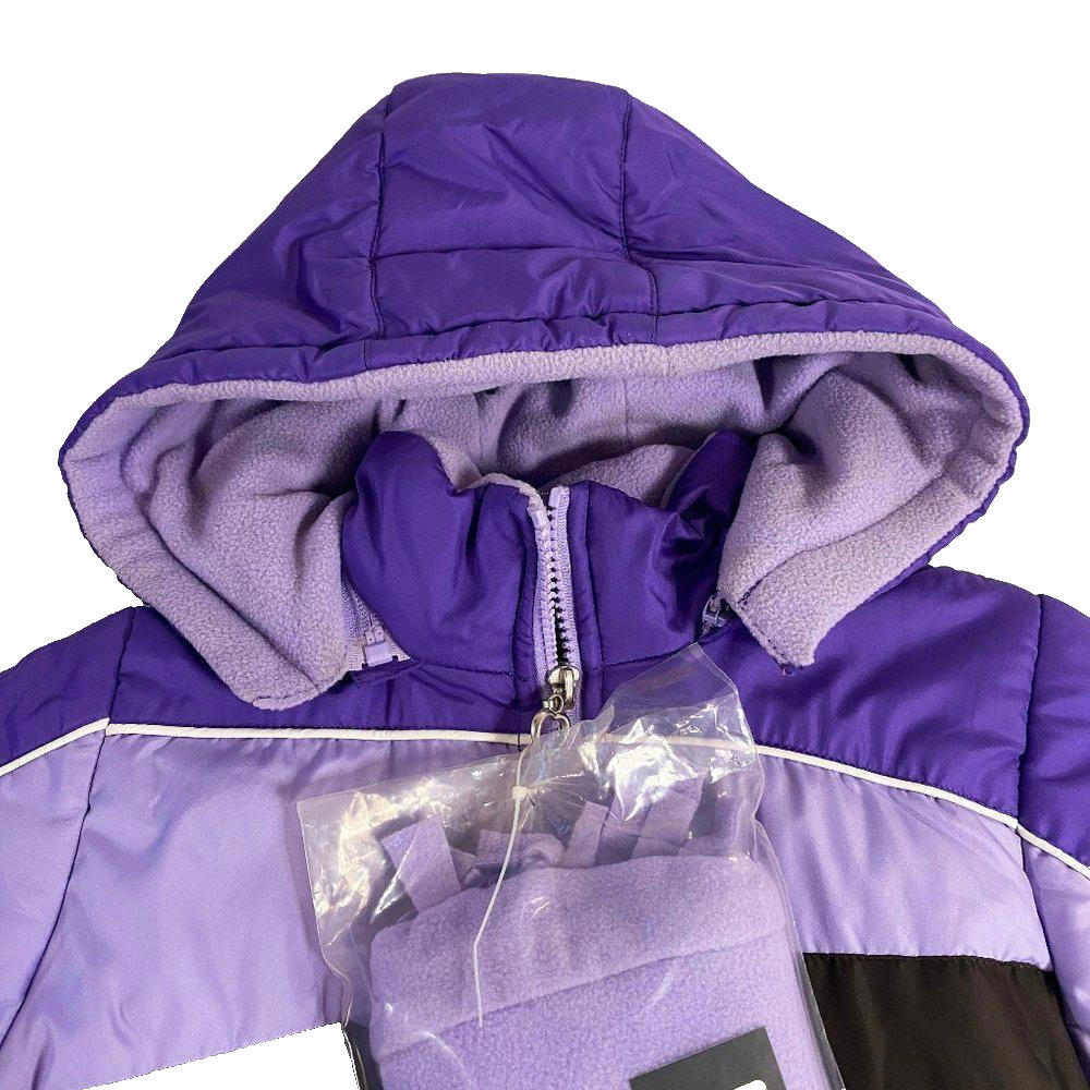 Rothschild Purple Coat Puffer Jacket Kids Size 5/6 M with Hat