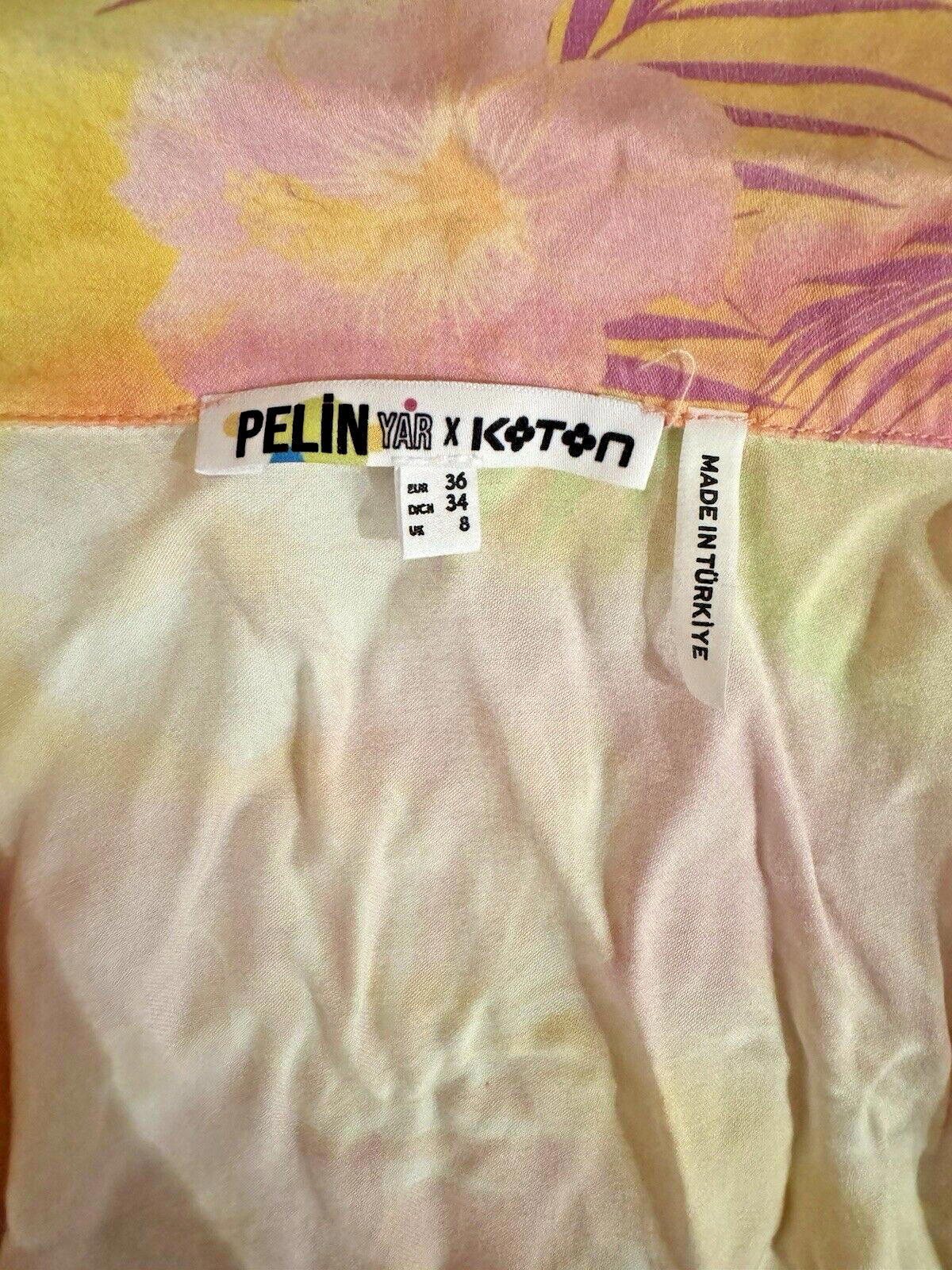 Koton Cropped Hawaiian Shirt Teens Girls Size 8 UK With Straps To Tie In Front