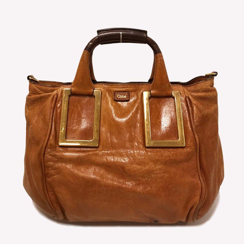 Chloe Ethel Nut Meg Leather Satchel Bag