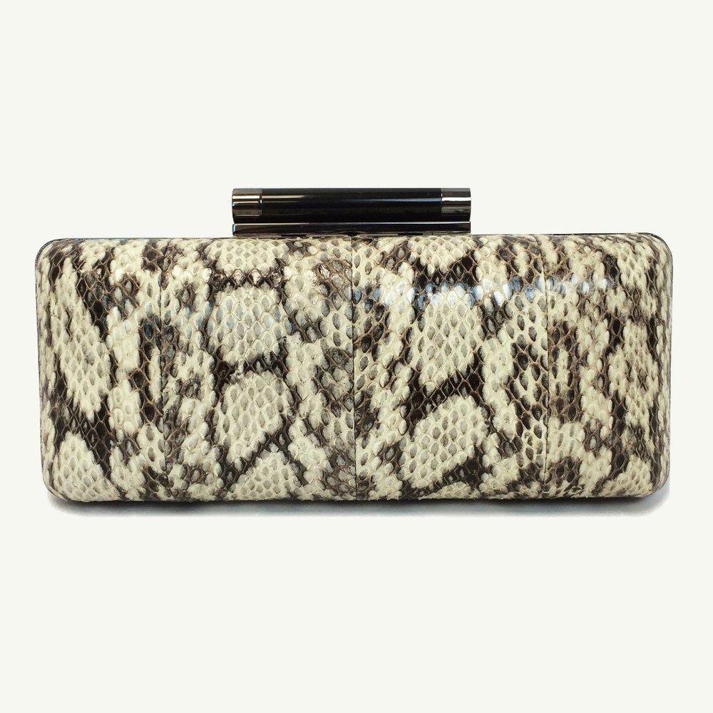 DVF Tonda Miniaudiere Snakeskin Embossed Clutch