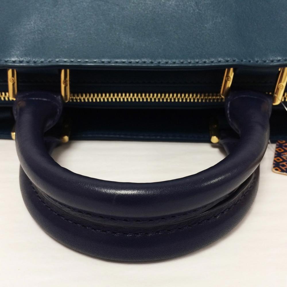 Tory Burch Penelope Teal Leather Satchel Bag