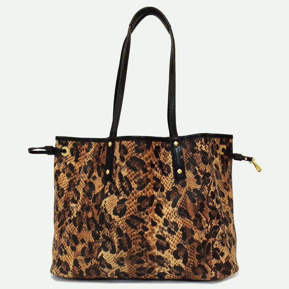 MCM Project Shopper Visetos Leopard Print Tote