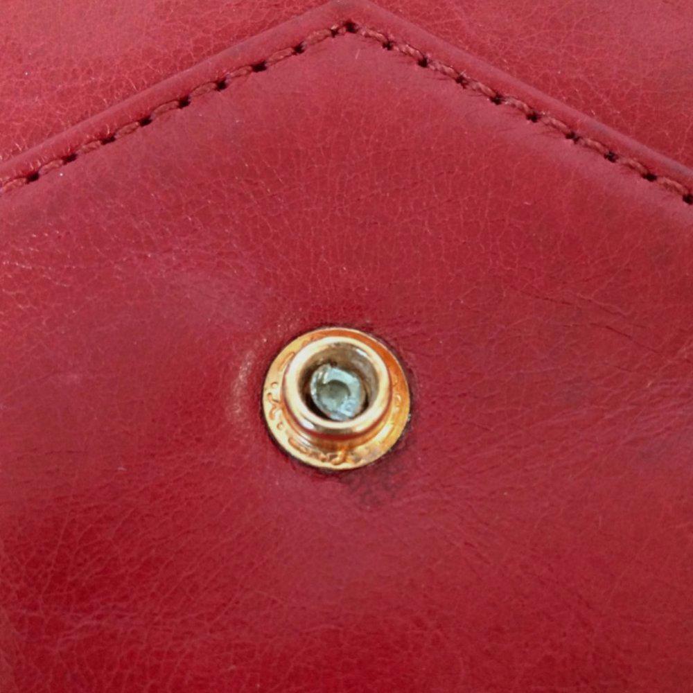 Rebecca Minkoff Red Leather Studded Chain Wallet