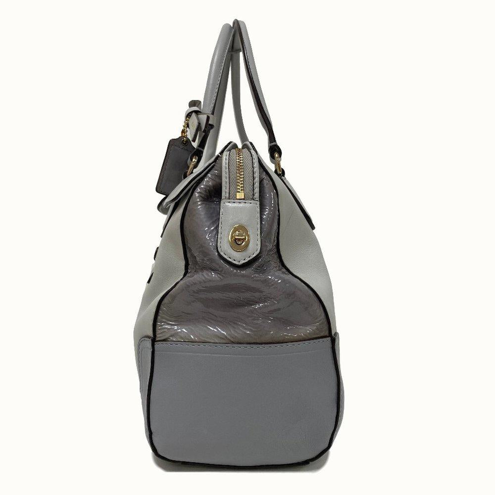 COACH 25073 Poppy Colorblock Grey Satchel